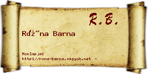 Róna Barna névjegykártya